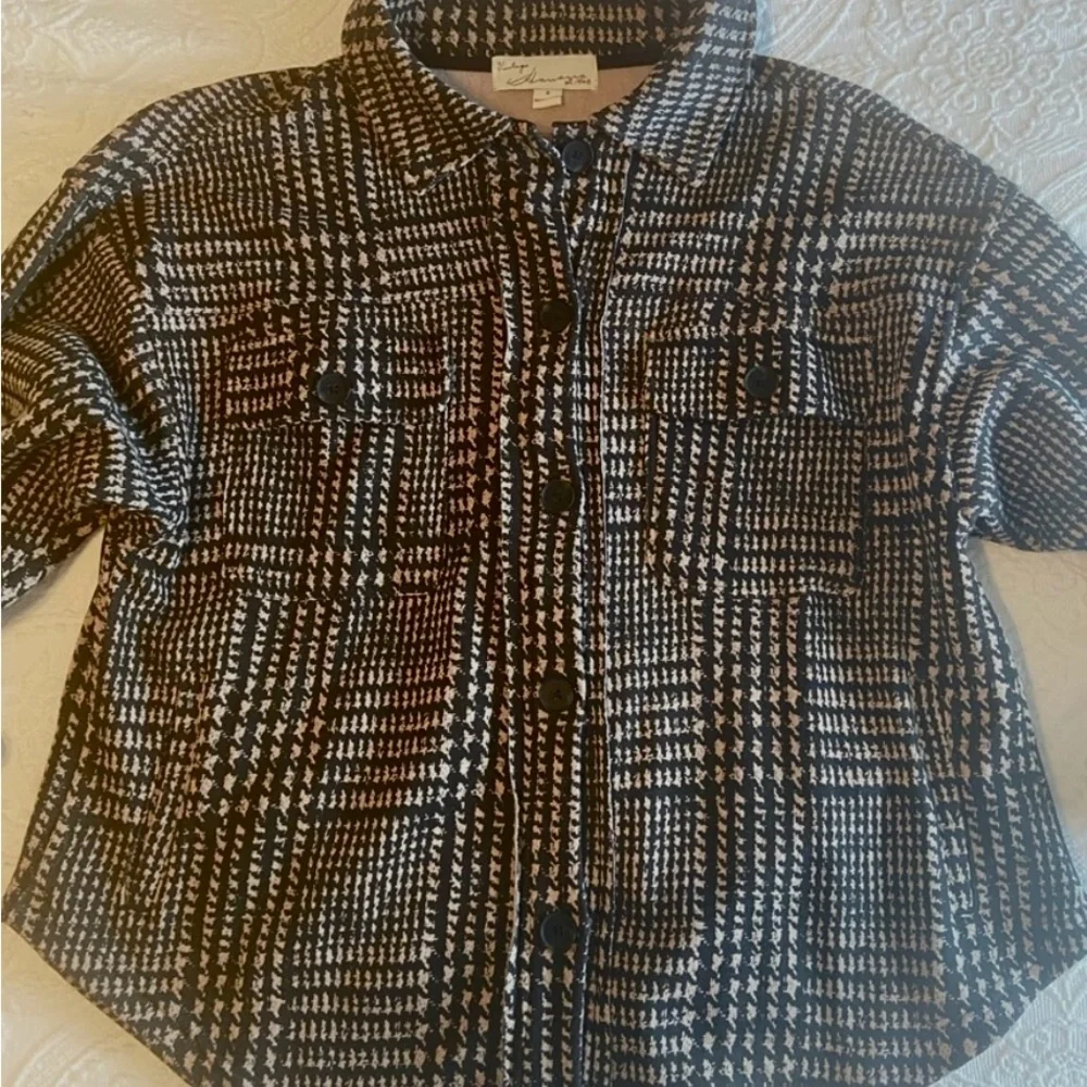 SALE! Vintage Havana Houndstooth Shacket Cardigan Size Small - Picture 4 of 5